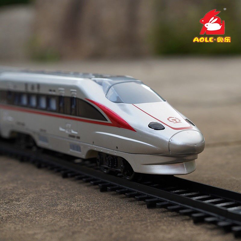 奥乐仿真复兴号电动高铁轨道声光和谐号动车模型儿童火车轨道玩具