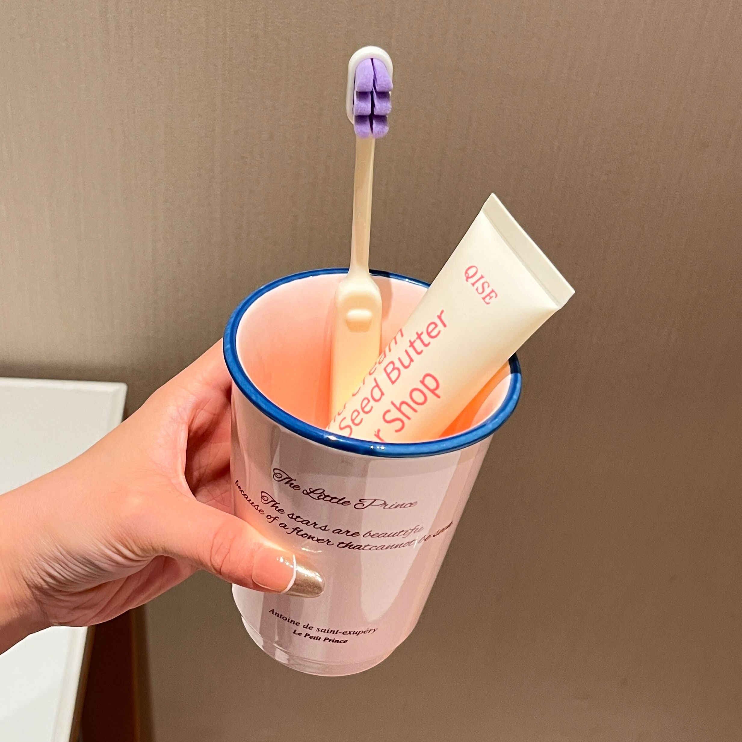 漱口杯陶瓷家用卫生间刷牙杯情侣洗漱杯子牙刷置物架高颜值ins风