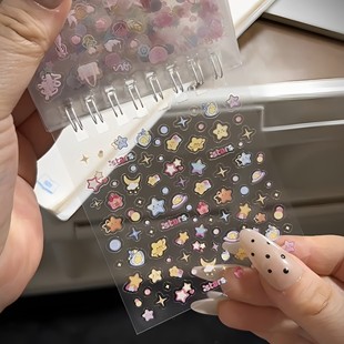 小鼻嘎贴纸本迷你贴画手账贴豆豆贴diy水杯装饰卡通指甲贴线圈本