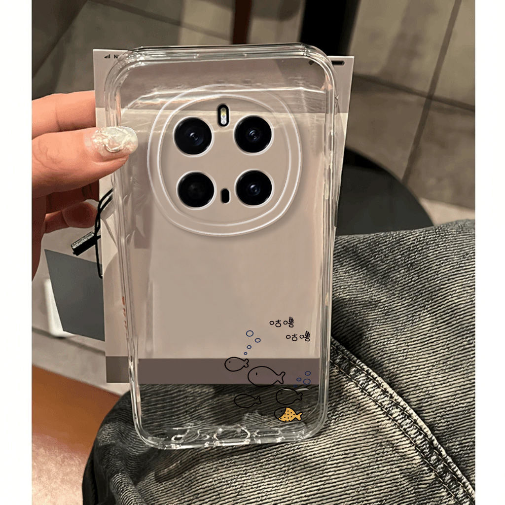 素描鱼群适用荣耀magic8pro手机壳荣耀magic7新款magic6至臻版magic5硅胶防摔软保护套
