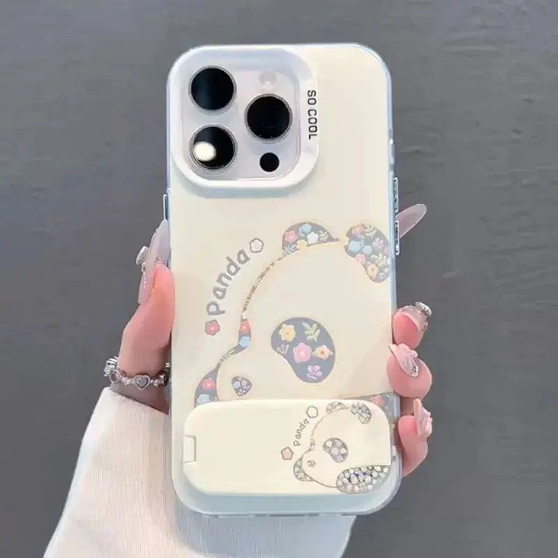 碎花熊猫适用OPPO系列手机壳