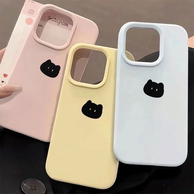 小黑猫咪适用苹果系列手机壳