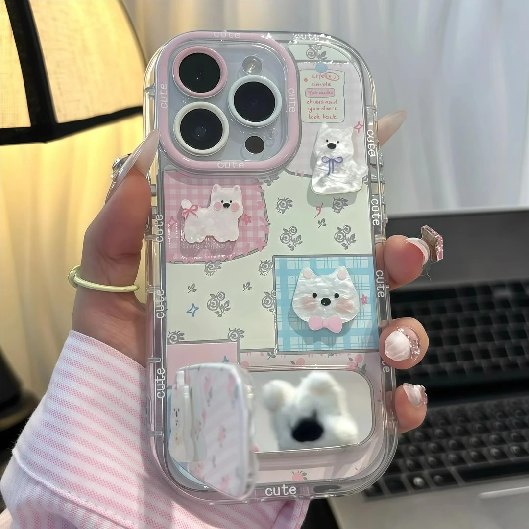 碎花西高地适用苹果17PRO手机壳IPHONE15promax14plus13华为mate60pura70荣耀400magic7奶油羽纱nova12ultra