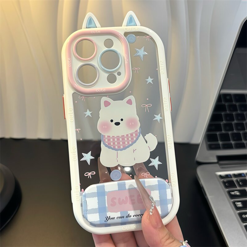 蓝格西高地适用华为MATE70PRO+手机壳MATE50e公仔魅特60可爱PURA80ULTRA高级40奶油壳NOVA14镜子支架12防摔套