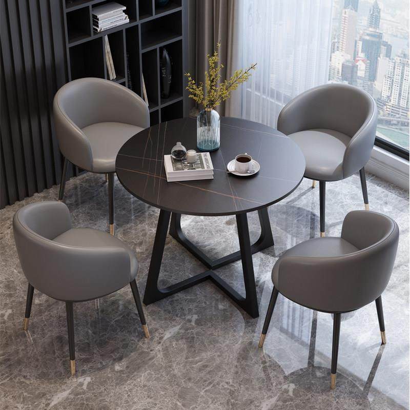 网红洽谈会客休闲桌椅组合售楼处酒店办公接待阳台岩板小圆桌子,住宅家具,板木餐桌,淘宝优惠券,粉丝福利购,淘宝优惠卷