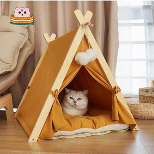 猫窝四季 多猫宠物猫屋 通用冬天加厚冬季 保暖可拆洗狗窝帐篷封闭式