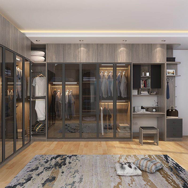北欧玻璃门转角推拉门衣柜带梳妆台书桌一体组合卧室实木衣帽间,住宅家具,自由组合衣柜,淘宝优惠券,粉丝福利购,淘宝优惠卷