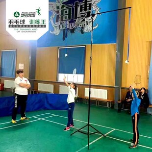 学校羽毛球训练器步伐陪练挥拍吊球架发球机回弹儿童练习高远跳杀