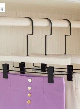 白色做旧实木裙裤架 木制s裤挂 木质裤夹子服装店定制logo怀旧裤