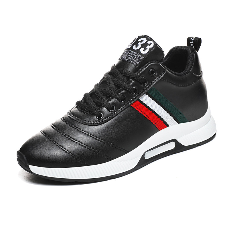 冬季保暖增高男鞋6cm8cm10cm加绒棉鞋黑色时尚内增高运动休闲鞋子