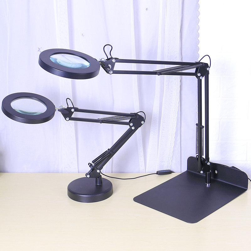 高清台式放大镜带灯手q机修表维修专用台灯电路板焊接监定工作台