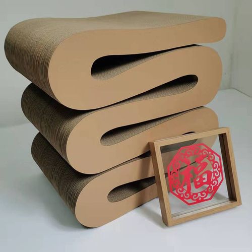 瓦楞纸家具S型凳子换鞋凳纸质凳子软装家具样板房凳子