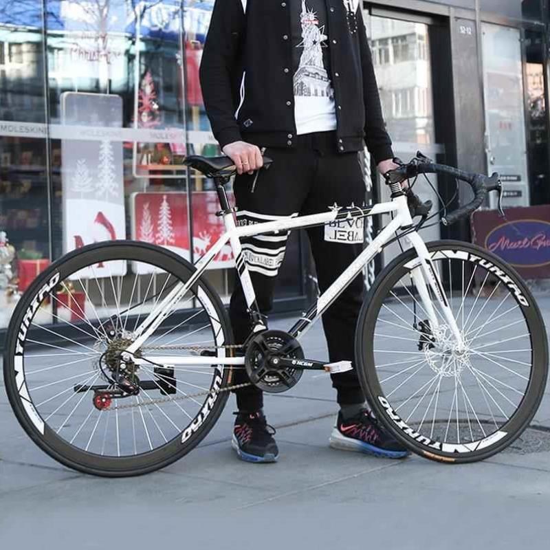 超轻学生赛车单车公路成人双碟超快自行车实刹款式男女儿童变速