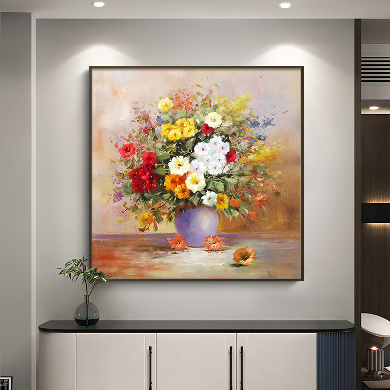 速发现代简约餐厅装饰画玄关客厅沙发背景画艺术植物花卉卧室床头图片