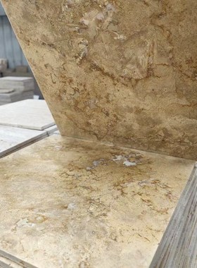 天然金黄色洞石材 室内餐厅民宿酒店商业空间庭院地面瓷砖地