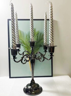 圣诞烛台金银黑色蜡烛台浪漫礼品烛光晚餐桌婚庆婚礼道具三头五头