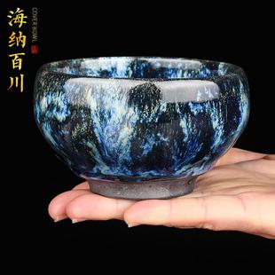 手作窑变建盏茶杯陶瓷家用复古功夫茶具茶盏主人杯单杯 匠仙