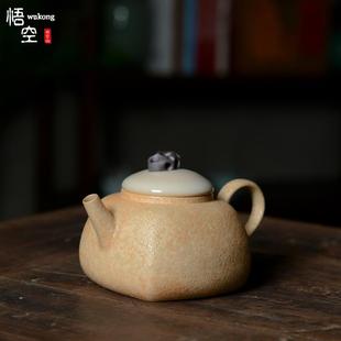 龙泉青瓷吴俊全手工高档泡茶壶单壶陶瓷茶具家用防烫手四方壶 正品