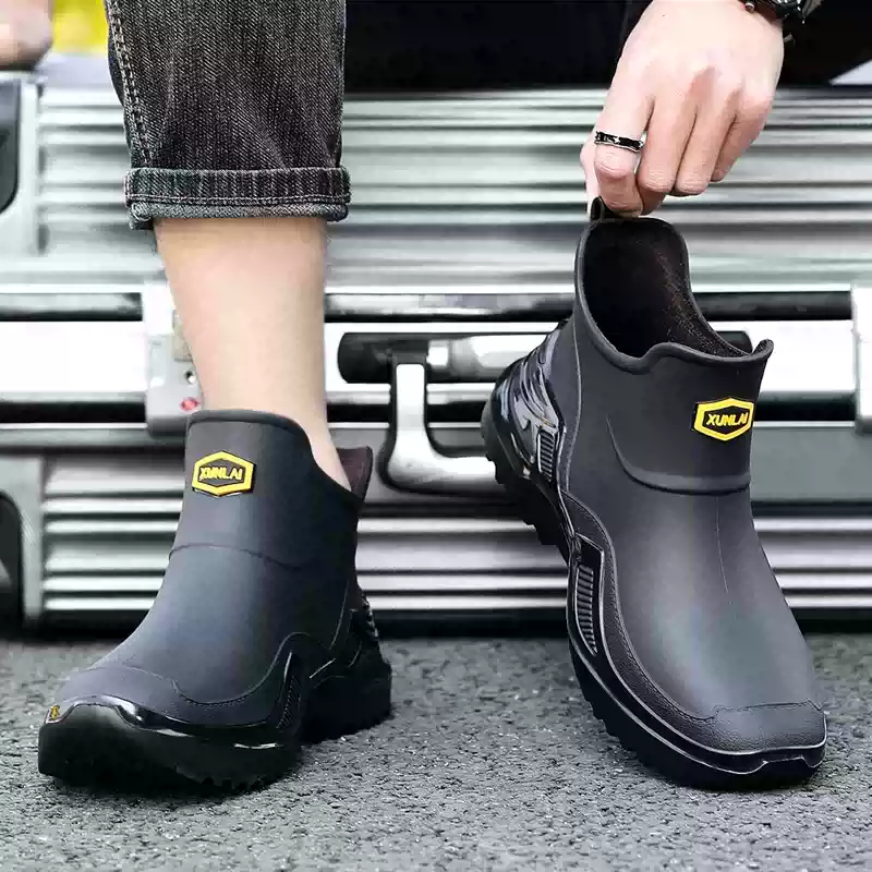 雨鞋男新款时尚百搭短筒防滑雨靴