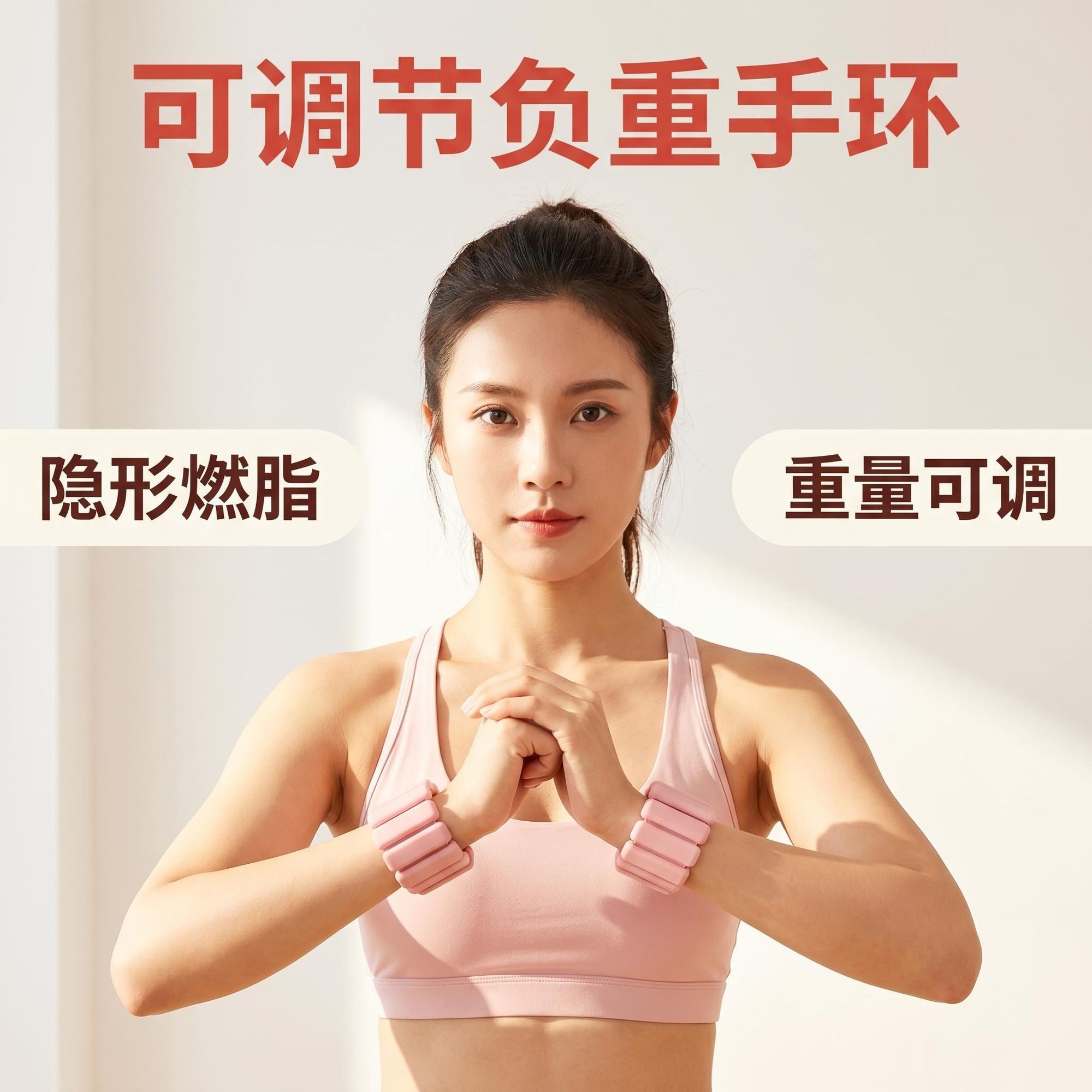 可调节矽胶负重手环隐形增重护腕