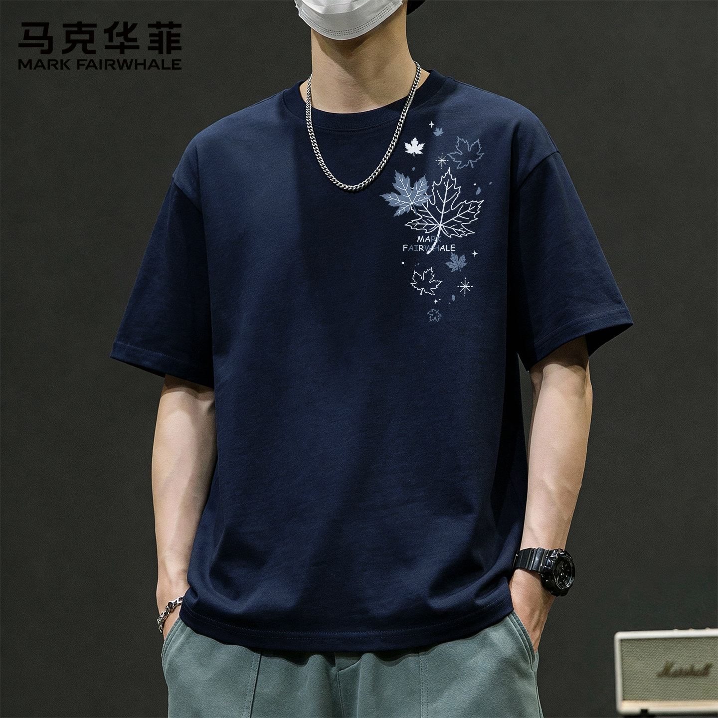 马克华菲纯棉短袖男t恤2026新款半袖男女士夏季重磅港风上衣男款X