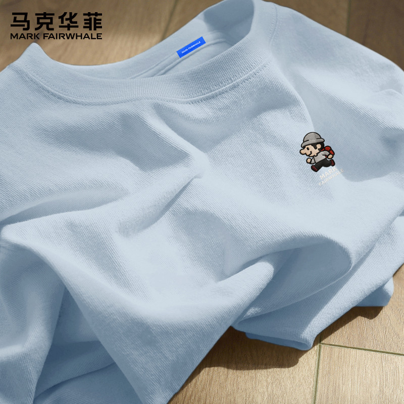 马克华菲短袖t恤男纯棉时尚休闲上衣男款夏季潮牌男士打底衫X