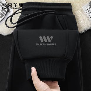 马克华菲裤子男青少年春秋款宽松男士休闲裤痞帅风束脚长裤男款X
