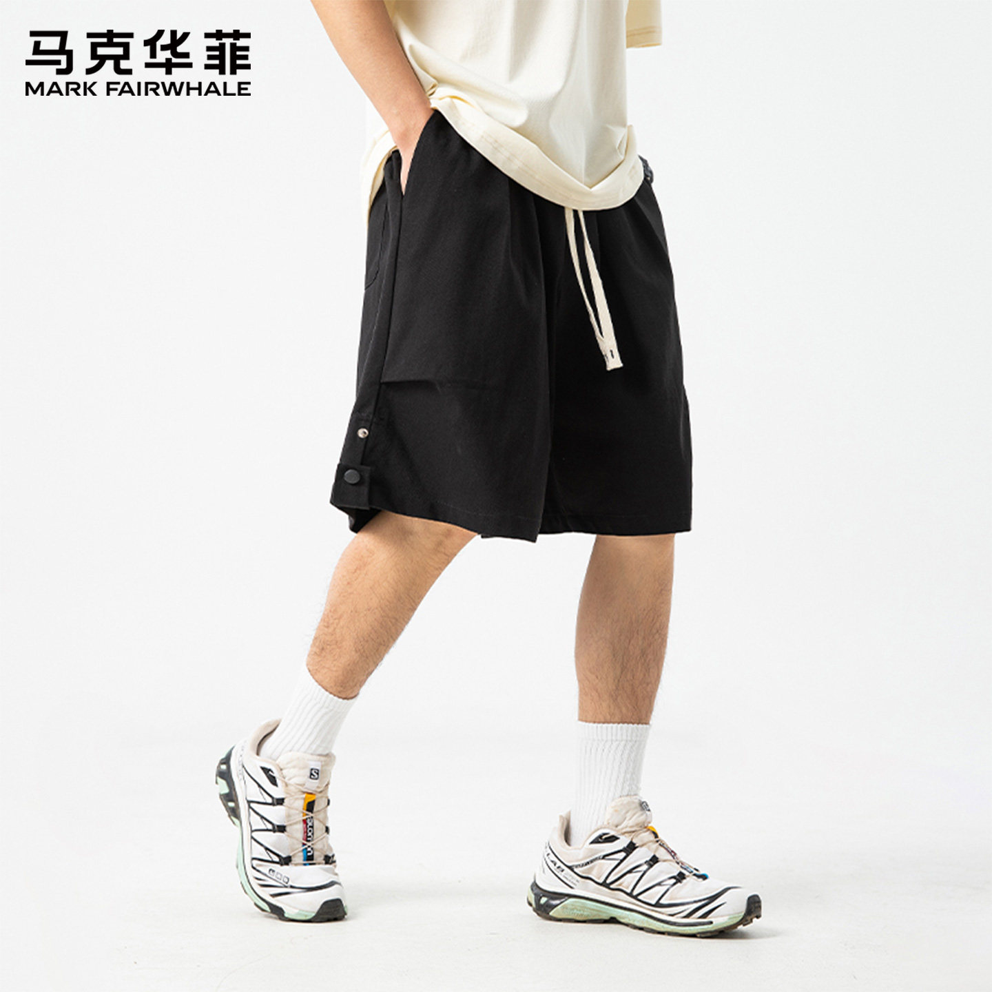 马克华菲纯棉短裤男款夏季宽松五分裤2026新款休闲工装裤子男潮X