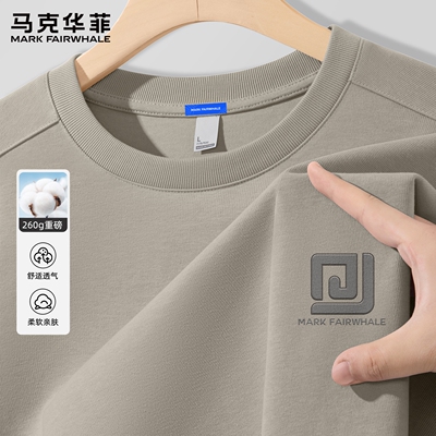 马克华菲圆领长袖男T恤春秋季