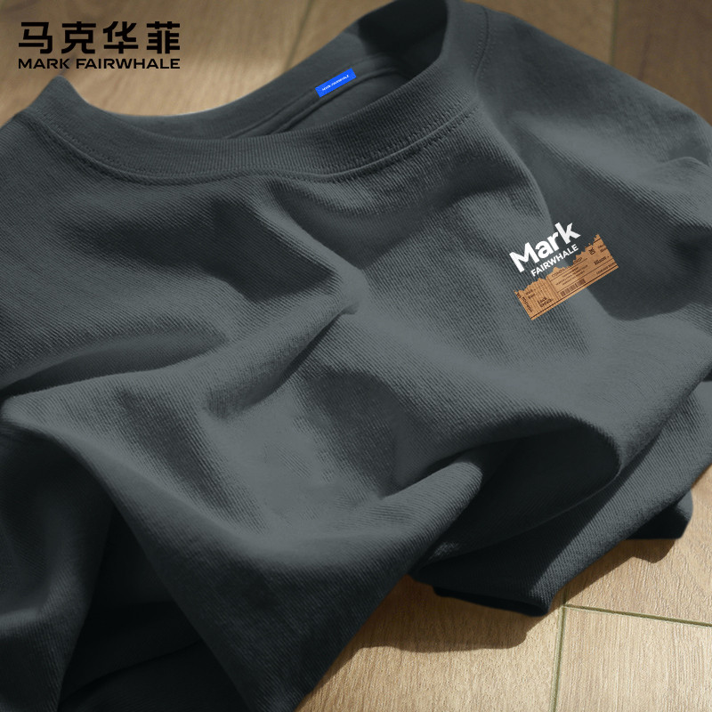 马克华菲短袖t恤男款夏季纯棉宽松男生上衣青少年高级感衣服男X