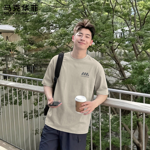 马克华菲男士t恤高端品牌纯棉潮牌夏短袖男款美式高街运动上衣男X