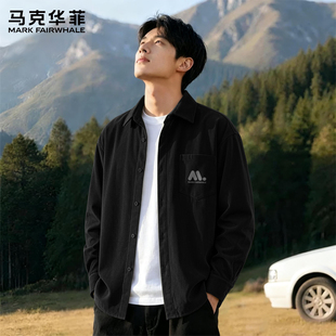 马克华菲灯芯绒衬衫男春秋潮流高级感内搭上衣男款男士衬衣外套X