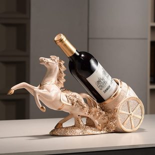 饰品家用客厅电视柜酒柜红酒架 高级感骏马葡萄酒架红酒门店展厅装
