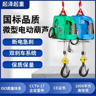 220v吊机小型升降机 钢丝绳电动吊葫芦牵引遥控单项微型家用便携式