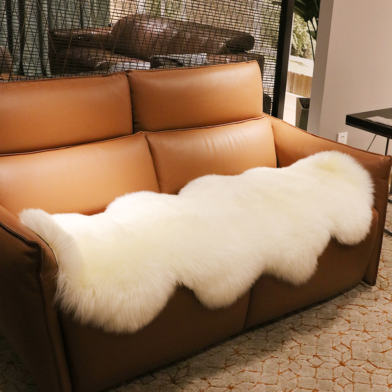 整张羊毛沙发垫客厅卧室地毯坐垫飘窗垫欧式北欧羊毛地毯羊皮靠垫