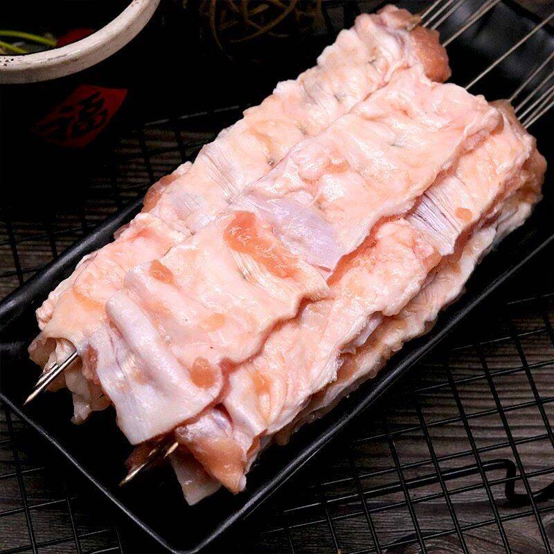 新品猪板筋串猪筋膜串铁板商用油炸冷冻食材烧烤半成品户外烧烤