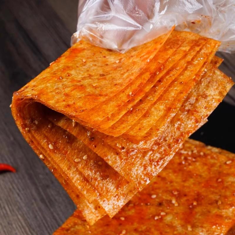 汨水娃老式大辣片100克/包手撕豆皮辣皮80后90后怀旧零食