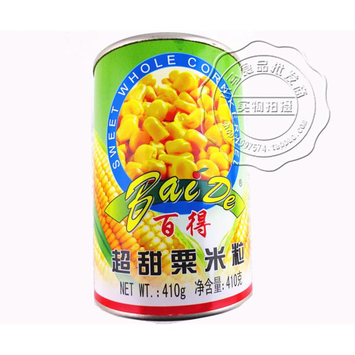 新品百得玉米粒超甜栗米粒罐头410g比萨沙拉甜点/玉米烙/寿司