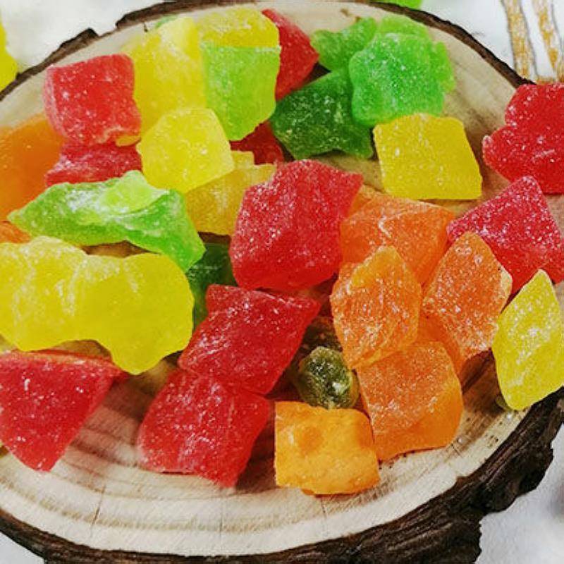 木瓜粒 五彩木瓜丁 水果丁 缤纷木瓜粒 果粒果丁 酸甜可口木瓜粒