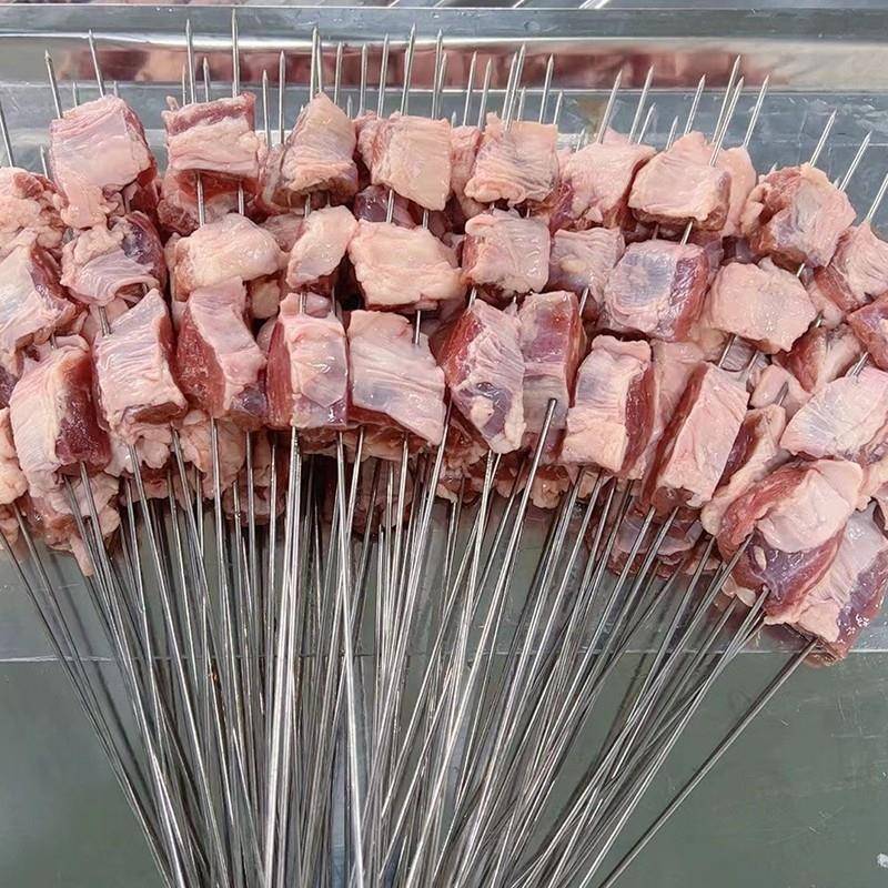 新品新鲜大油边猪油边肉串商用护心肉东北油筋大串铁签烧烤食材