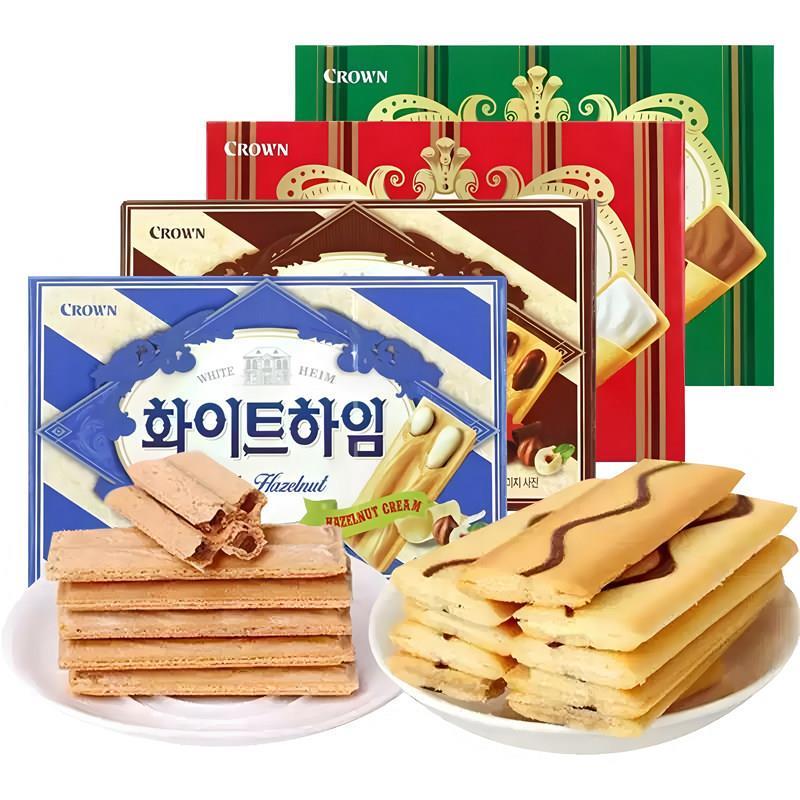 韩国进口点心零食克丽安榛子奶油威化夹心饼干巧克力味休闲甜点