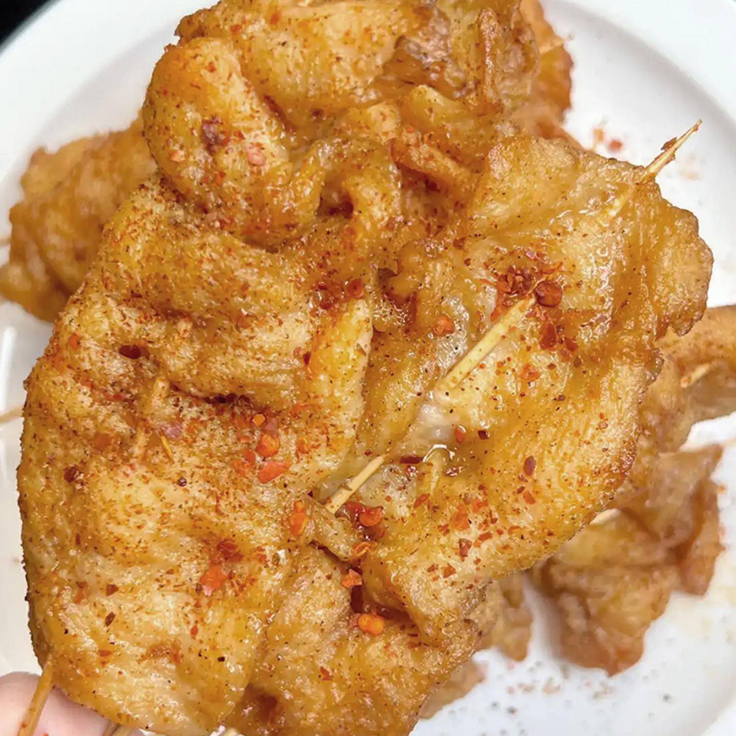 新品康极鑫55g咖喱大里脊肉串商用冷冻半成品鸡肉片煎油炸烧烤串