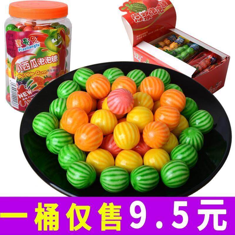 漂亮兔西瓜泡泡糖桶装约1