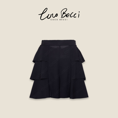 COCO BECCI【千金裙裤】高腰双层荷叶边气质显瘦百搭裙裤女夏季