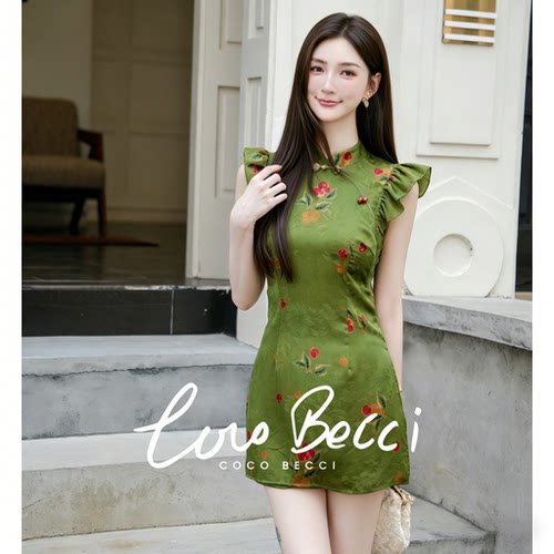COCO BECCI【春枝樱桃】100桑蚕丝花萝香云纱中式套装CGXYB154051