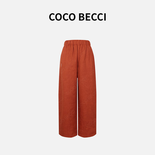 COCO BECCI【蕾丝南瓜裤】100亚麻显瘦时尚百搭休闲裤CFLJB361022