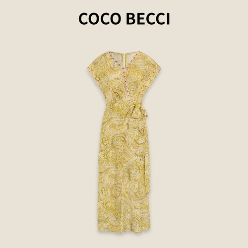 COCOBECCI桑蚕丝高腰连衣裙