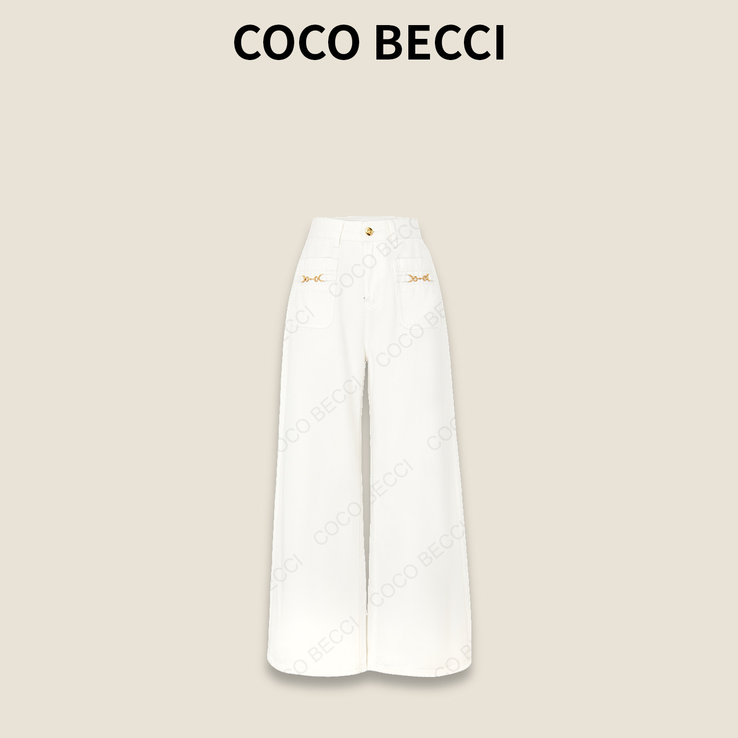 COCO BECCI【小白牛】休闲舒适百搭牛仔阔腿裤YT25JS620007