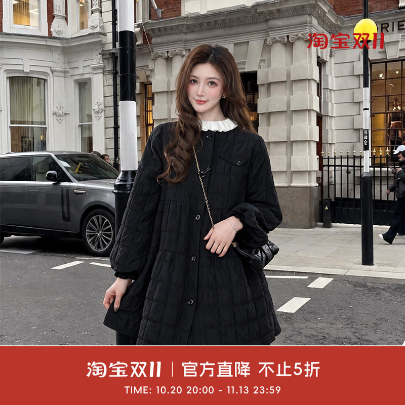 COCO BECCI【在逃公主】方格绗缝单排扣娃娃款显瘦外套CGD10036