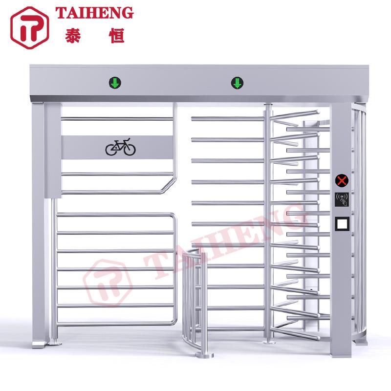 转闸人行自行车双通道旋转门实名制门禁闸机防尾随不锈钢全高转闸